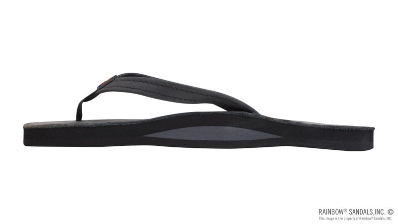 Rainbow Sandals Women's Single Layer Premier Leather Narrow Strap, Black, Ladies Medium / 6.5-7.5 B(M) US - Image 2